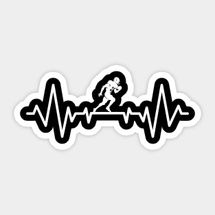 Detroit football Heartbeat line Sticker